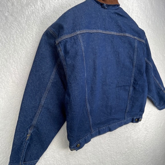 VTG Carhartt Trucker Jacket Aztec Blanket Lined Mens XL PJB008‎ Steel Blue NWT - Picture 14 of 16